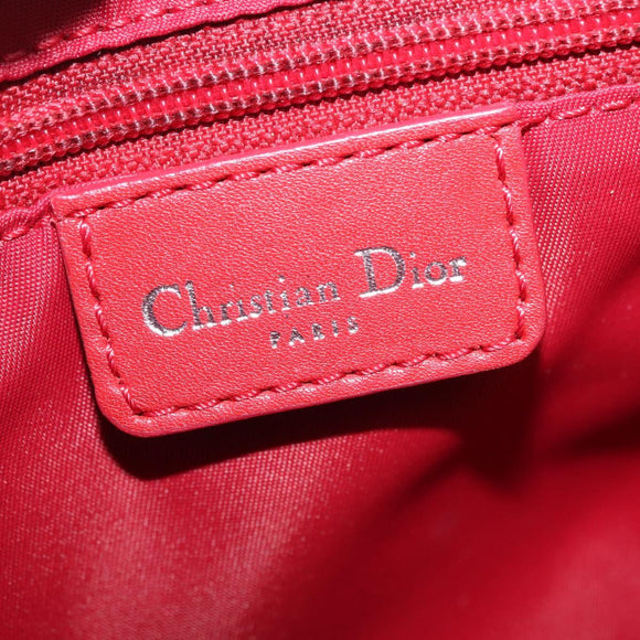 Christian Dior Trotter Canvas Shoulder Bag Red Silver Auth 206734V