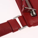 Christian Dior Trotter Canvas Shoulder Bag Red Silver Auth 206734V-10