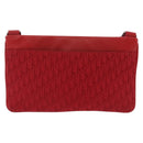 Christian Dior Trotter Canvas Shoulder Bag Red Silver Auth 206734V-2