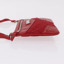 Christian Dior Trotter Canvas Shoulder Bag Red Silver Auth 206734V-4