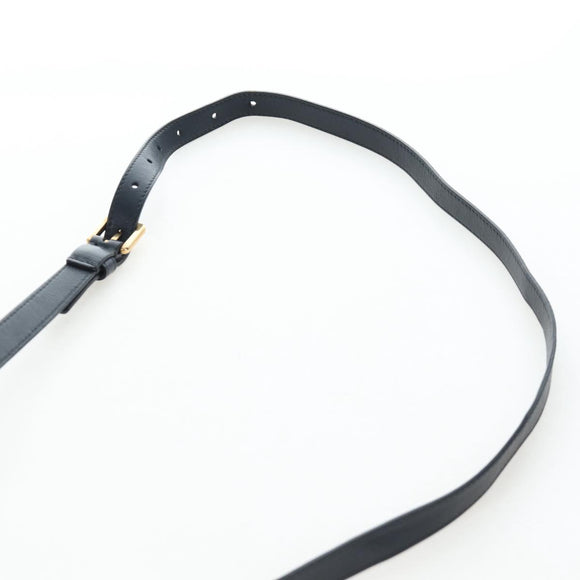 Christian Dior Trotter Canvas Saddle Shoulder Bag Navy Gold Auth 206735V