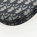 Christian Dior Trotter Canvas Saddle Shoulder Bag Navy Gold Auth 206735V-19