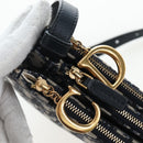 Christian Dior Trotter Canvas Saddle Shoulder Bag Navy Gold Auth 206735V-20