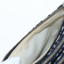 Christian Dior Trotter Canvas Saddle Shoulder Bag Navy Gold Auth 206735V-22