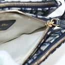 Christian Dior Trotter Canvas Saddle Shoulder Bag Navy Gold Auth 206735V-24