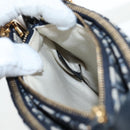 Christian Dior Trotter Canvas Saddle Shoulder Bag Navy Gold Auth 206735V-25