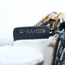 Christian Dior Trotter Canvas Saddle Shoulder Bag Navy Gold Auth 206735V-11
