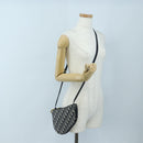 Christian Dior Trotter Canvas Saddle Shoulder Bag Navy Gold Auth 206735V-26