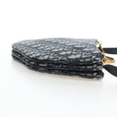 Christian Dior Trotter Canvas Saddle Shoulder Bag Navy Gold Auth 206735V-4