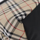 BURBERRY Nova Check Blue Label Hand Bag Nylon Beige Silver Auth 206736A-17