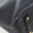 BURBERRY Hand Bag Leather 2way Gray Gold Auth 206737A-9