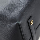 BURBERRY Hand Bag Leather 2way Gray Gold Auth 206737A-19
