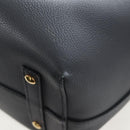 BURBERRY Hand Bag Leather 2way Gray Gold Auth 206737A-20