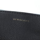 BURBERRY Hand Bag Leather 2way Gray Gold Auth 206737A-21