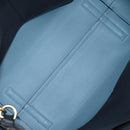 BURBERRY Hand Bag Leather 2way Gray Gold Auth 206737A-10