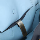 BURBERRY Hand Bag Leather 2way Gray Gold Auth 206737A-27