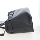 BURBERRY Hand Bag Leather 2way Gray Gold Auth 206737A-3