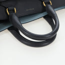 BURBERRY Hand Bag Leather 2way Gray Gold Auth 206737A-7