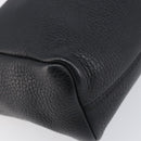 BURBERRY Shoulder Bag Leather Black Silver Auth 206738A-14
