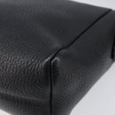 BURBERRY Shoulder Bag Leather Black Silver Auth 206738A-15