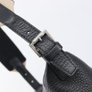 BURBERRY Shoulder Bag Leather Black Silver Auth 206738A-10