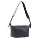 BURBERRY Shoulder Bag Leather Black Silver Auth 206738A-1