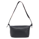 BURBERRY Shoulder Bag Leather Black Silver Auth 206738A-13