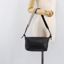 BURBERRY Shoulder Bag Leather Black Silver Auth 206738A-23