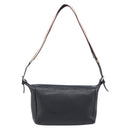 BURBERRY Shoulder Bag Leather Black Silver Auth 206738A-2