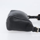 BURBERRY Shoulder Bag Leather Black Silver Auth 206738A-3