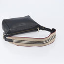 BURBERRY Shoulder Bag Leather Black Silver Auth 206738A-7
