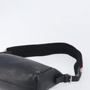 BURBERRY Shoulder Bag Leather Black Silver Auth 206738A-8