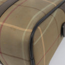 Burberrys Nova Check Boston Bag Canvas Beige Gold Auth 206740-16