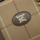 Burberrys Nova Check Boston Bag Canvas Beige Gold Auth 206740-17