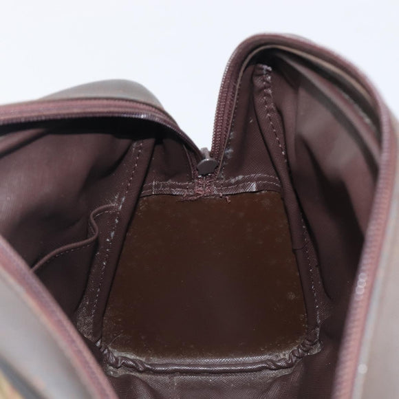 Burberrys Nova Check Boston Bag Canvas Beige Gold Auth 206740