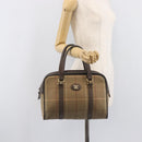 Burberrys Nova Check Boston Bag Canvas Beige Gold Auth 206740-22