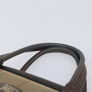 Burberrys Nova Check Boston Bag Canvas Beige Gold Auth 206740-8