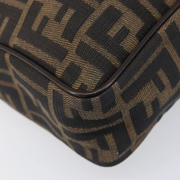 FENDI Zucca Canvas Hand Bag 2way Black Brown Auth 206742V