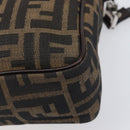 FENDI Zucca Canvas Hand Bag 2way Black Brown Auth 206742V-18