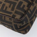 FENDI Zucca Canvas Hand Bag 2way Black Brown Auth 206742V-19