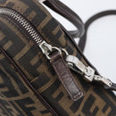 FENDI Zucca Canvas Hand Bag 2way Black Brown Auth 206742V-21