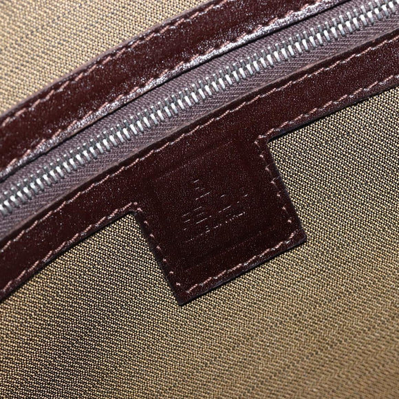 FENDI Zucca Canvas Hand Bag 2way Black Brown Auth 206742V