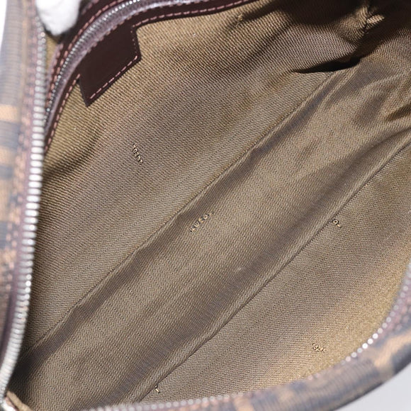 FENDI Zucca Canvas Hand Bag 2way Black Brown Auth 206742V