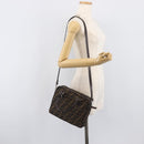 FENDI Zucca Canvas Hand Bag 2way Black Brown Auth 206742V-27