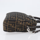 FENDI Zucca Canvas Hand Bag 2way Black Brown Auth 206742V-3