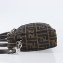 FENDI Zucca Canvas Hand Bag 2way Black Brown Auth 206742V-4