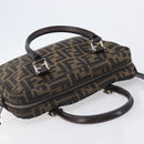 FENDI Zucca Canvas Hand Bag 2way Black Brown Auth 206742V-6
