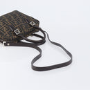 FENDI Zucca Canvas Hand Bag 2way Black Brown Auth 206742V-8