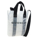 GIVENCHY Hand Bag Vinyl 2way Clear Silver Auth 206748A-1