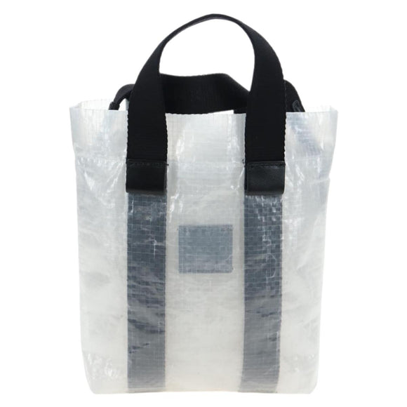 GIVENCHY Hand Bag Vinyl 2way Clear Silver Auth 206748A